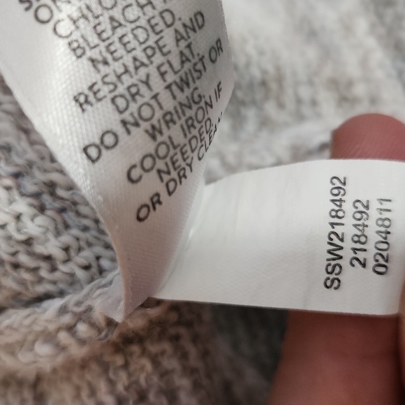 Pure Jill Cardigan Womens Size XL Petite Open Long Sweater Gray White Heather - Picture 5 of 9